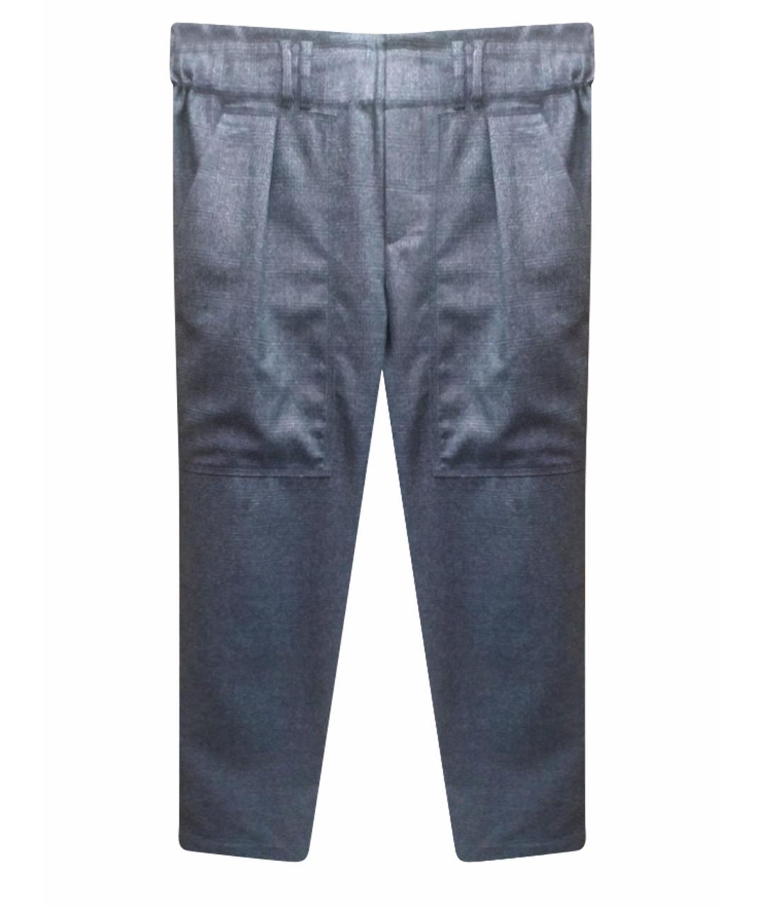 BRUNELLO CUCINELLI Серые шерстяные брюки узкие, фото 1