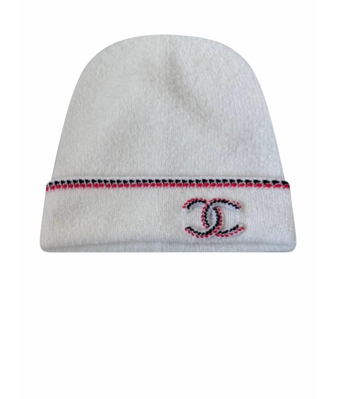 CHANEL Белая кашемировая шапка, фото 1