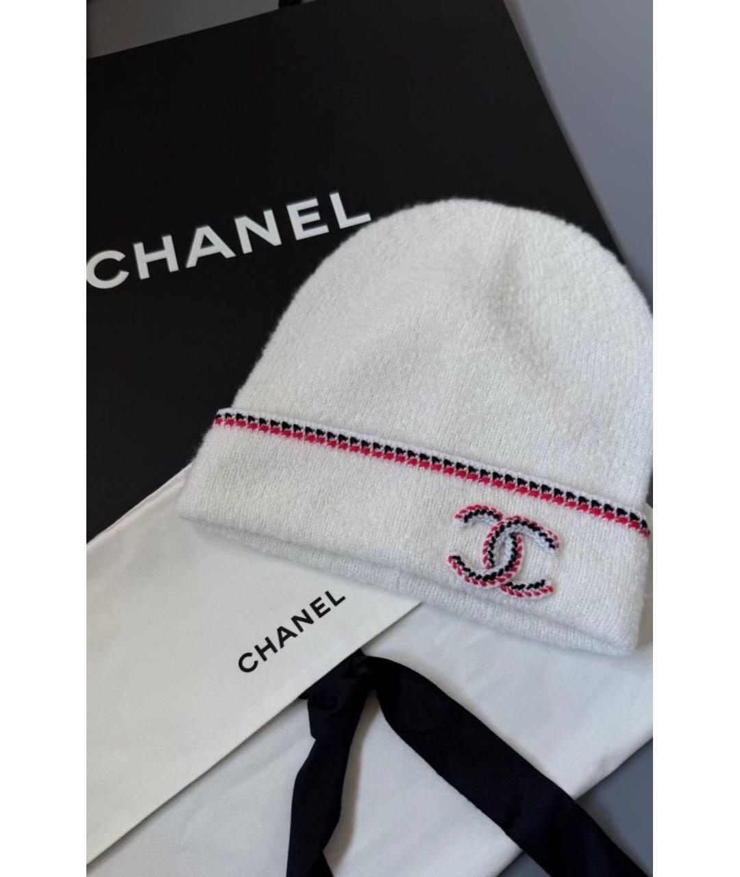 CHANEL Белая кашемировая шапка, фото 3