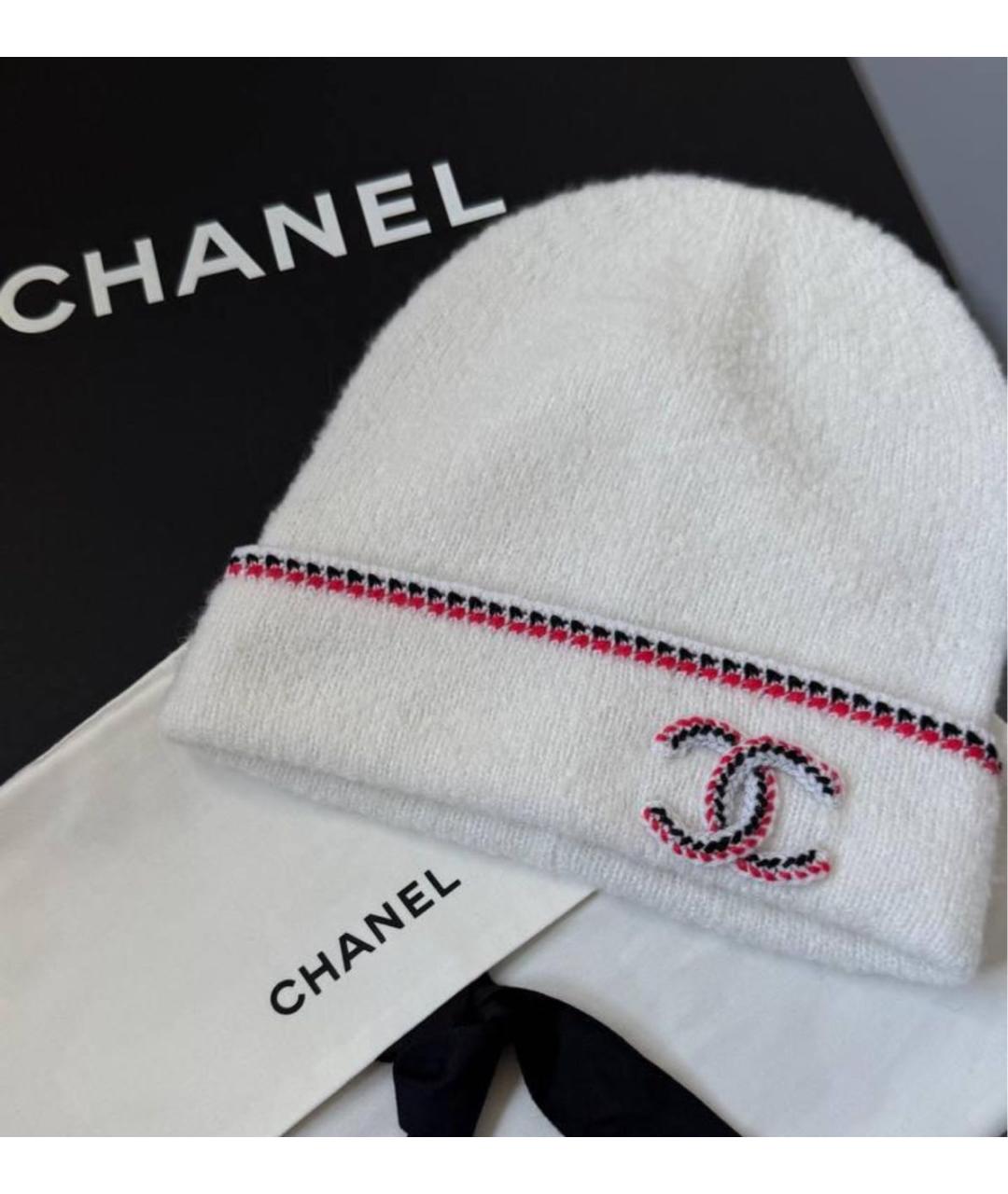 CHANEL Белая кашемировая шапка, фото 2