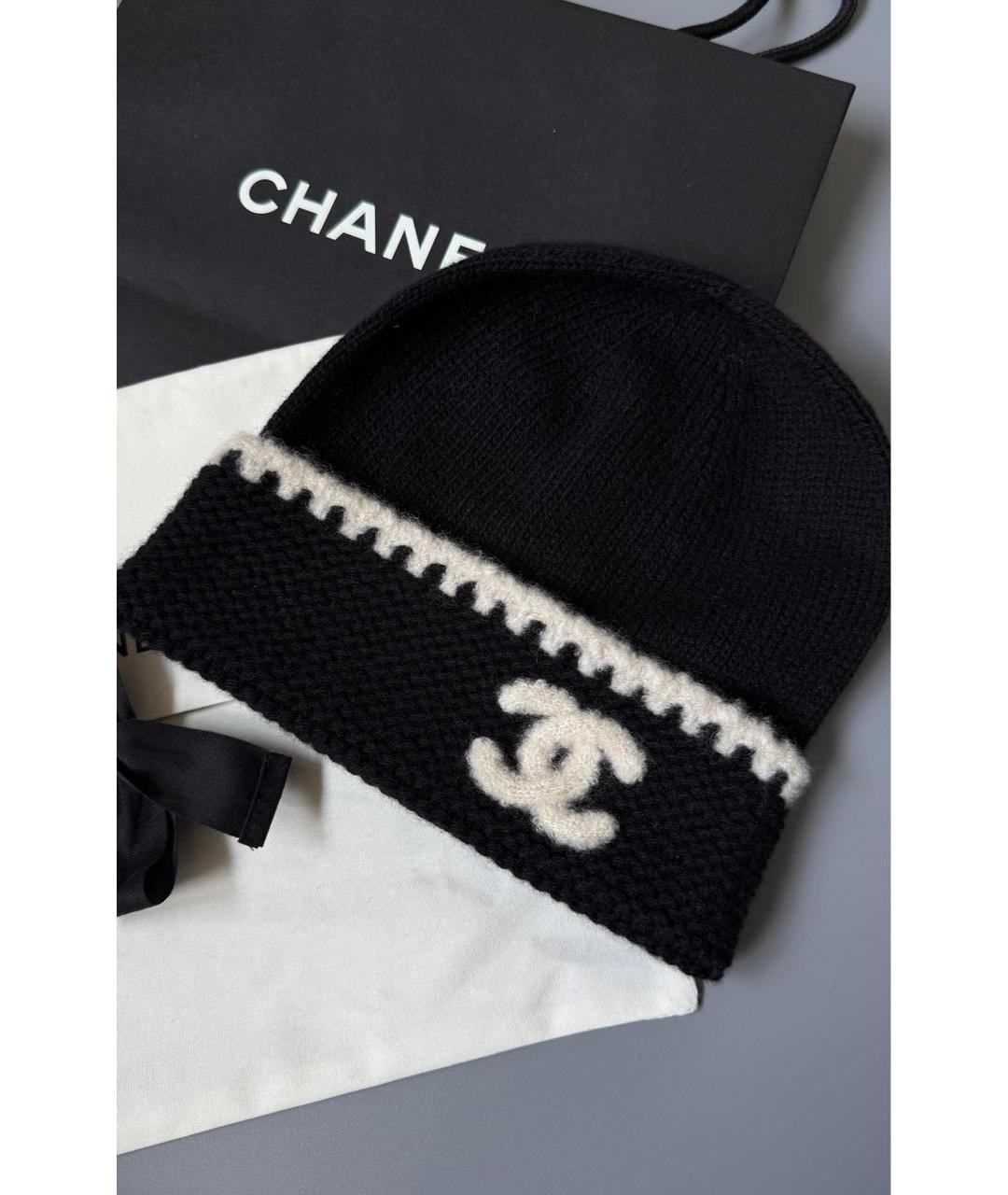 CHANEL Черная кашемировая шапка, фото 3