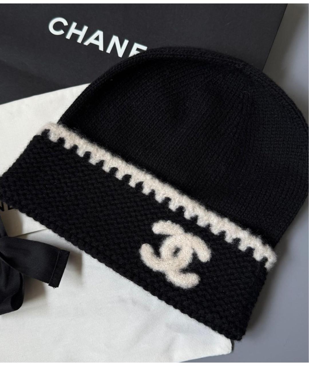 CHANEL Черная кашемировая шапка, фото 2