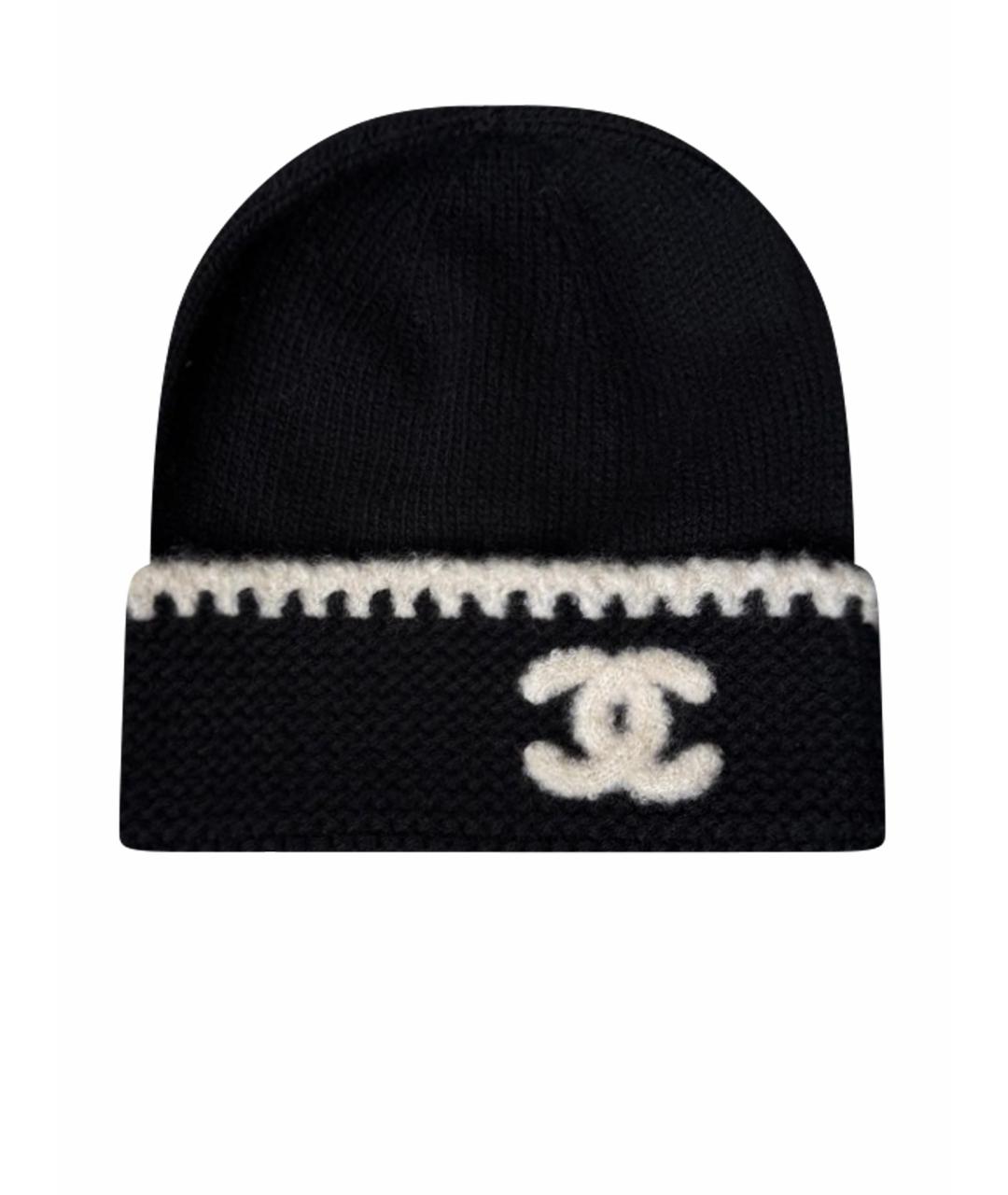 CHANEL Черная кашемировая шапка, фото 1