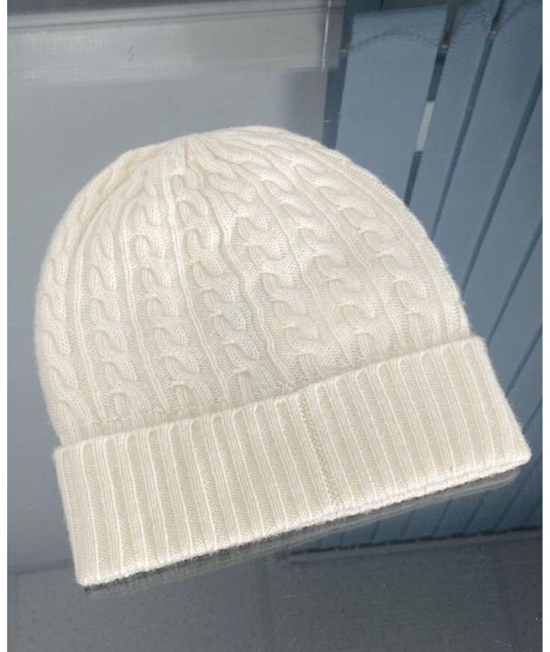 MAX MARA Белая кашемировая шапка, фото 3