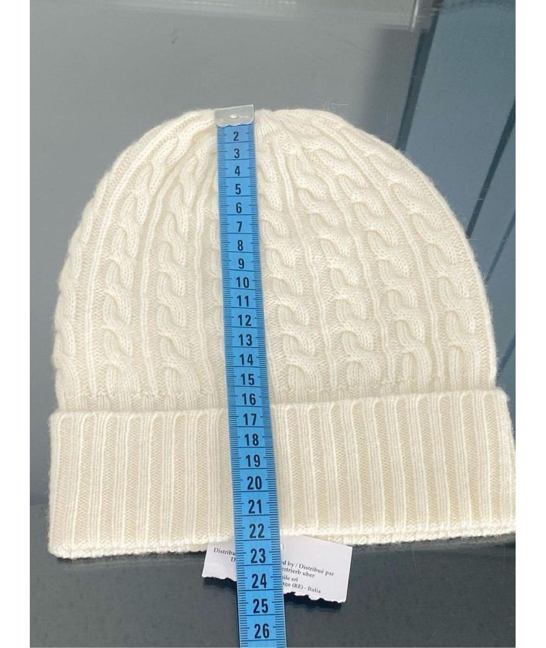 MAX MARA Белая кашемировая шапка, фото 4