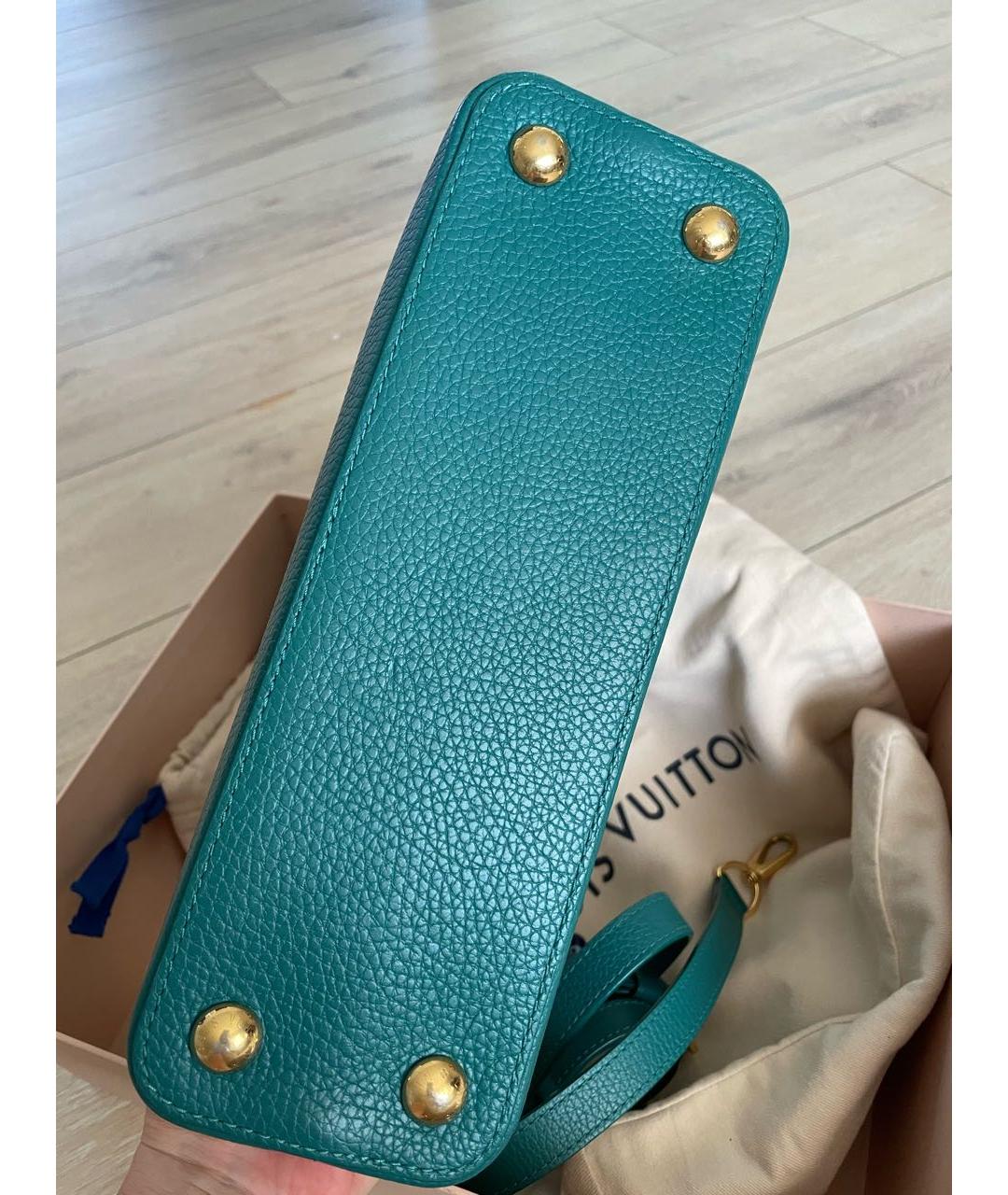 LOUIS VUITTON Зеленая кожаная сумка с короткими ручками, фото 8