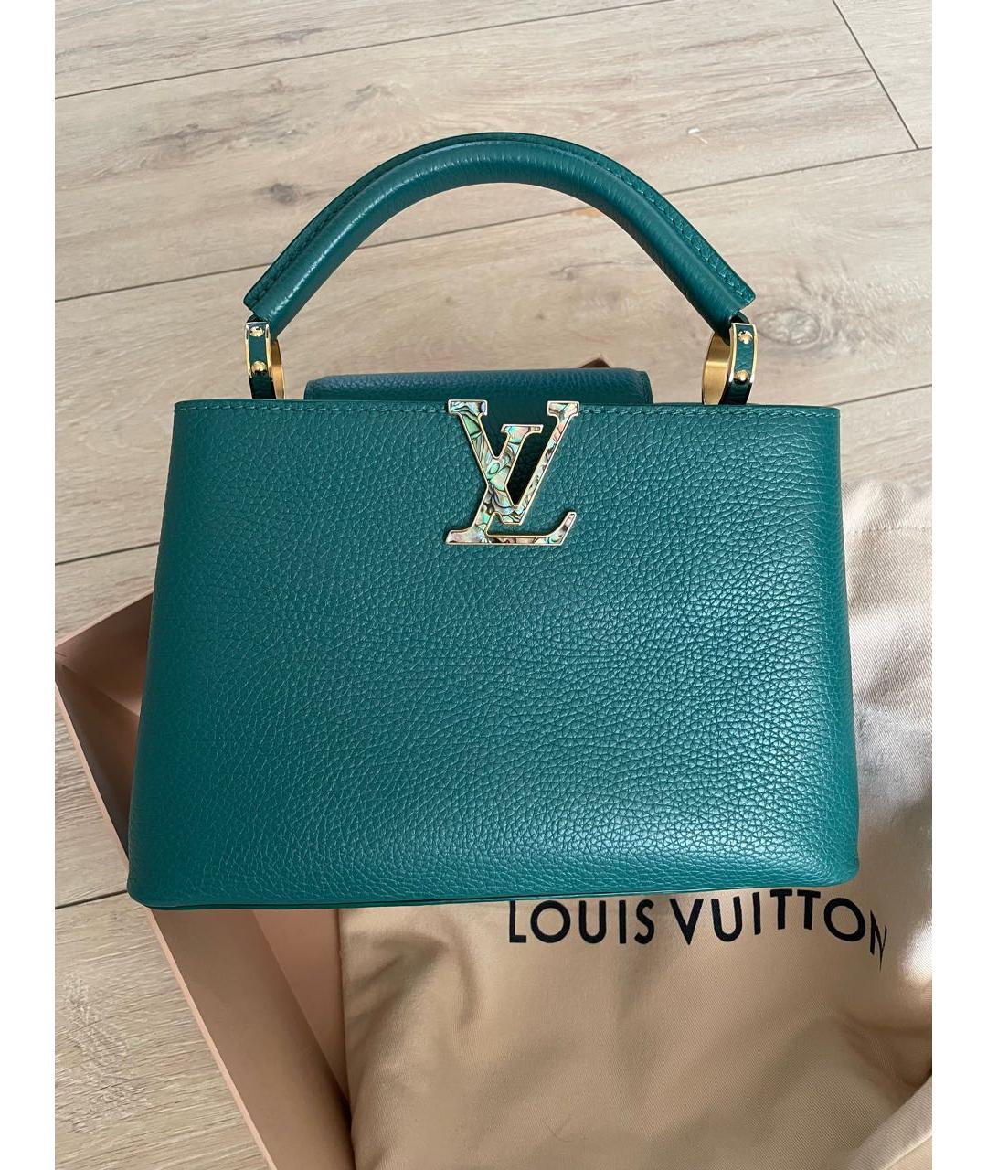 LOUIS VUITTON Зеленая кожаная сумка с короткими ручками, фото 9