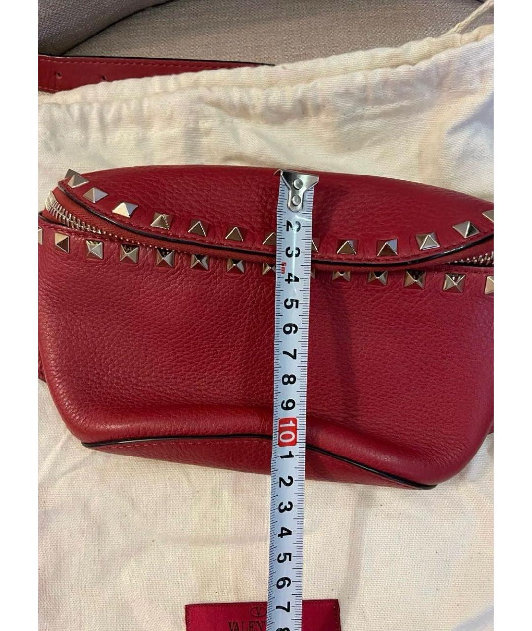 VALENTINO Красная кожаная пляжная сумка, фото 6