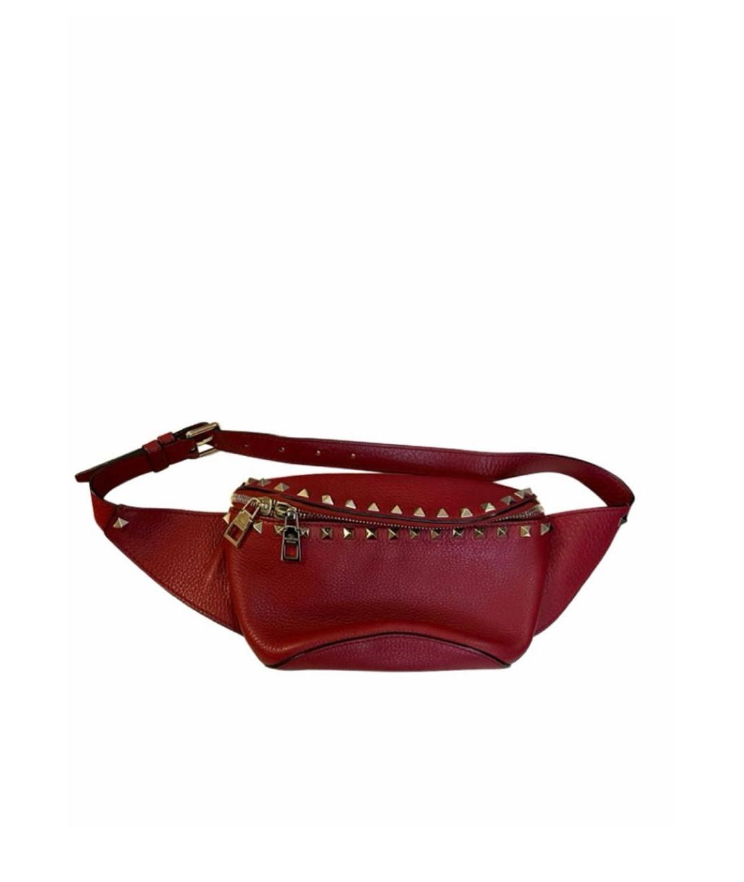 VALENTINO Красная кожаная пляжная сумка, фото 8