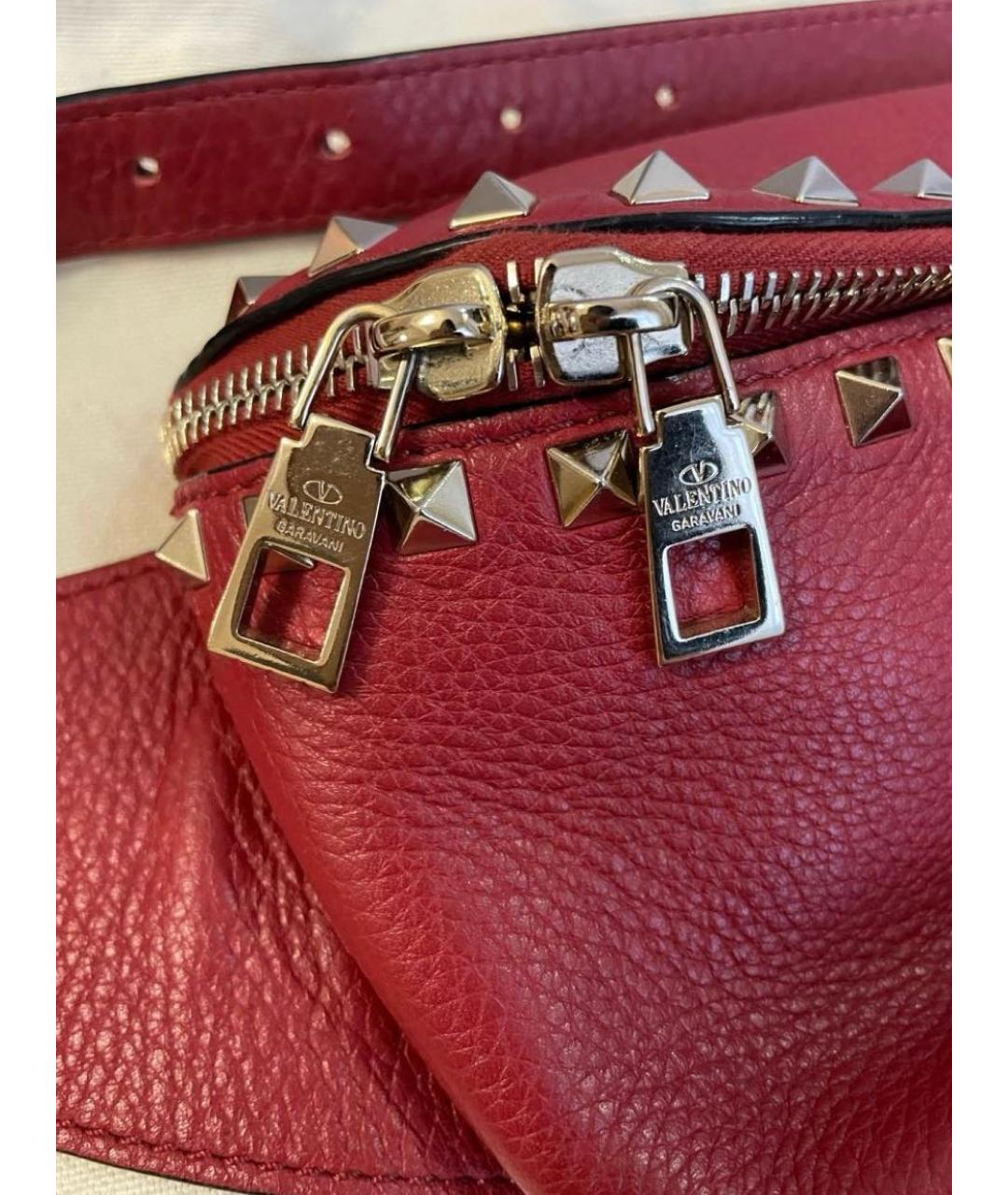 VALENTINO Красная кожаная пляжная сумка, фото 2