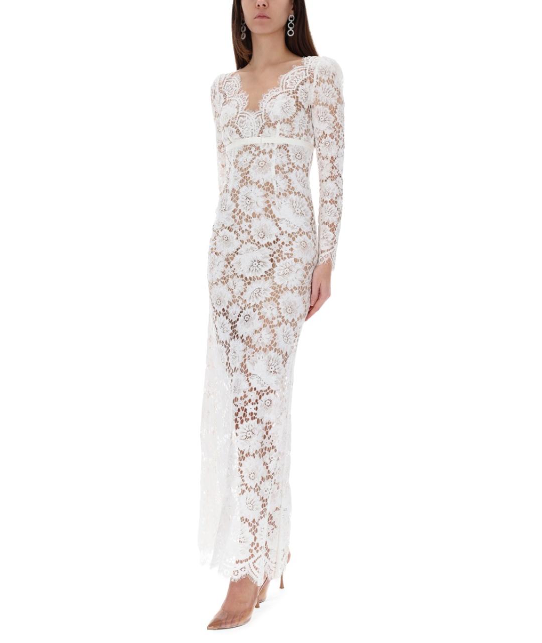 SELF-PORTRAIT Белое полиамидовое повседневное платье, фото 3