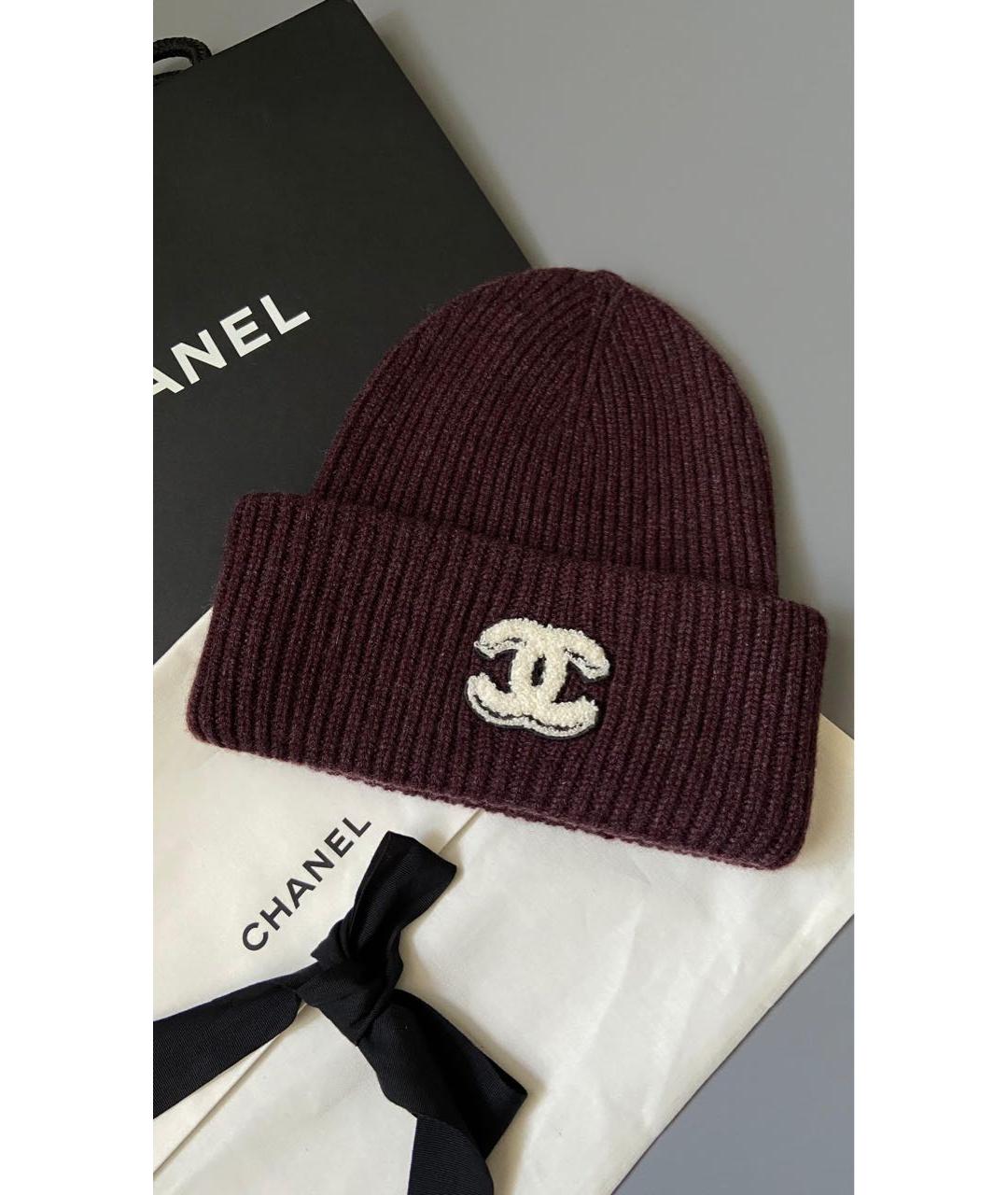 CHANEL Бордовая кашемировая шляпа, фото 2