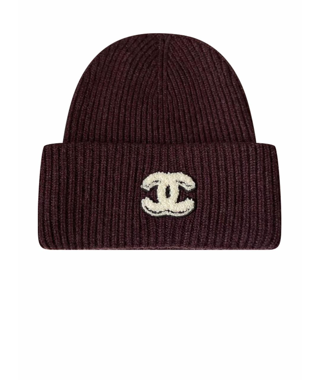 CHANEL Бордовая кашемировая шляпа, фото 1