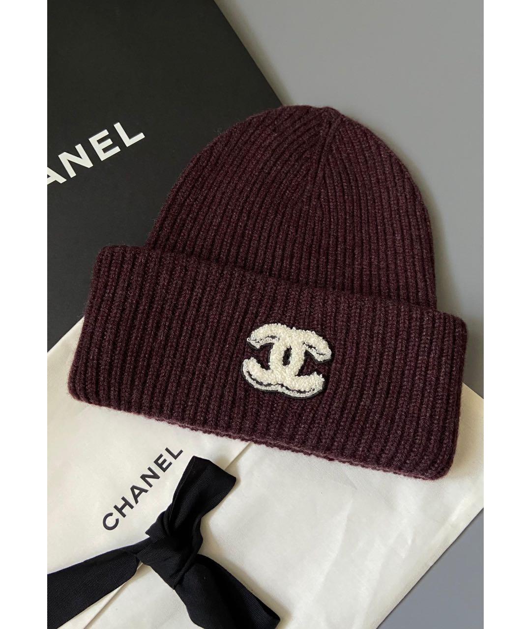 CHANEL Бордовая кашемировая шляпа, фото 3