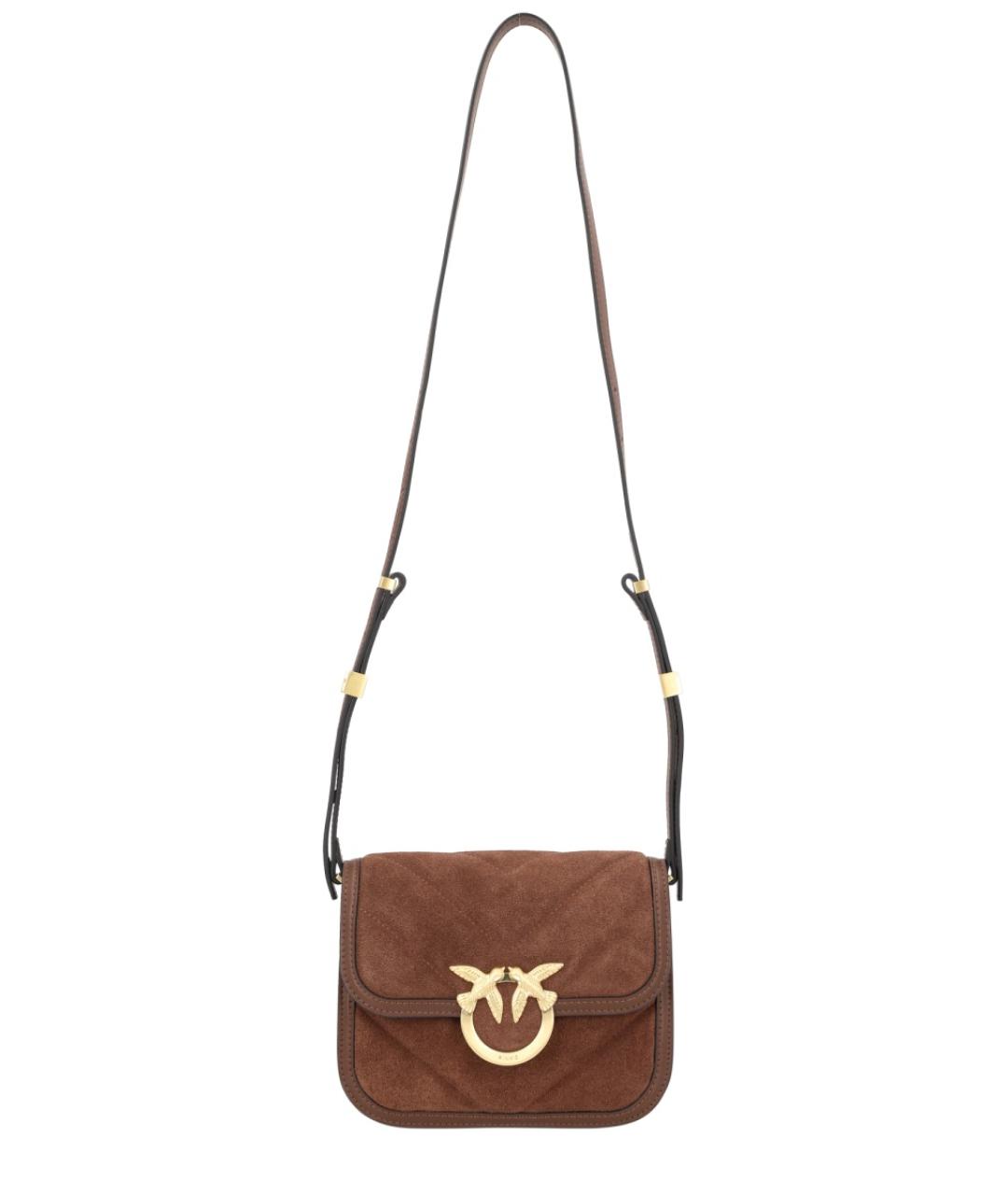 PINKO Коричневая замшевая сумка через плечо, фото 1