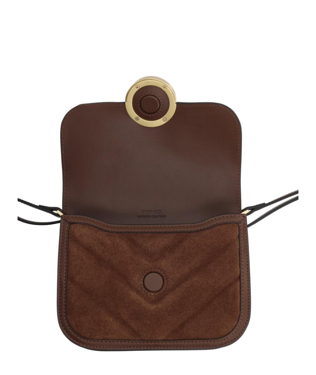 PINKO Коричневая замшевая сумка через плечо, фото 4