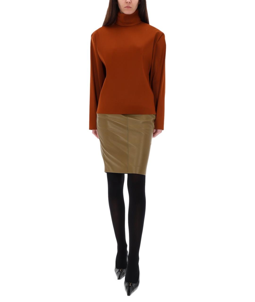 SAINT LAURENT Коричневая полиамидовая блузы, фото 2