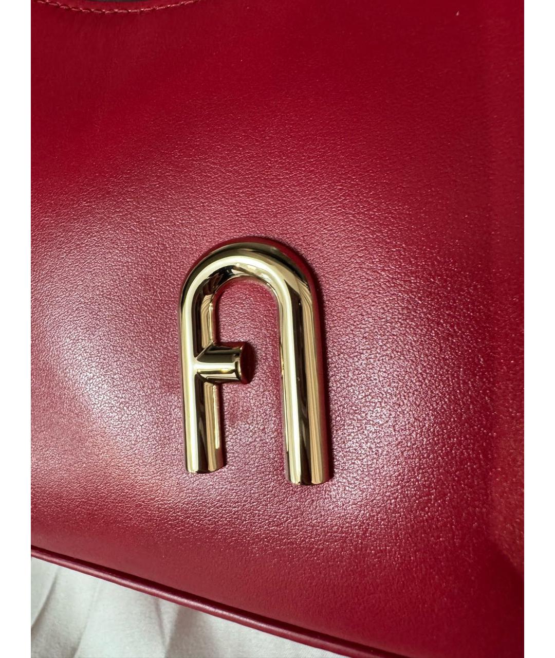 FURLA Бордовая кожаная сумка через плечо, фото 7