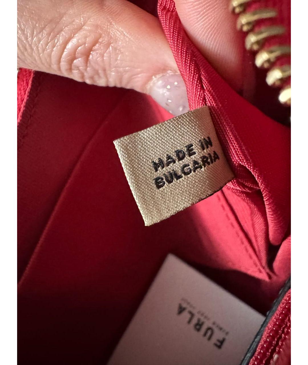 FURLA Бордовая кожаная сумка через плечо, фото 8