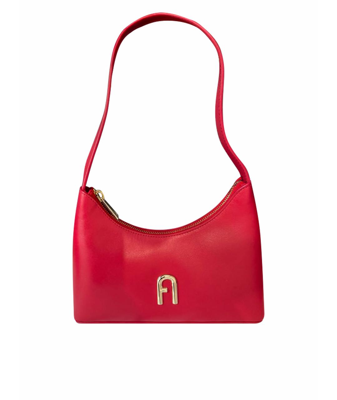 FURLA Бордовая кожаная сумка через плечо, фото 1