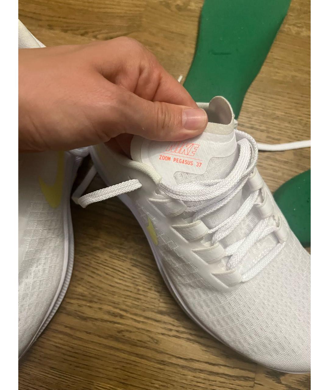 NIKE Белые синтетические кроссовки, фото 6