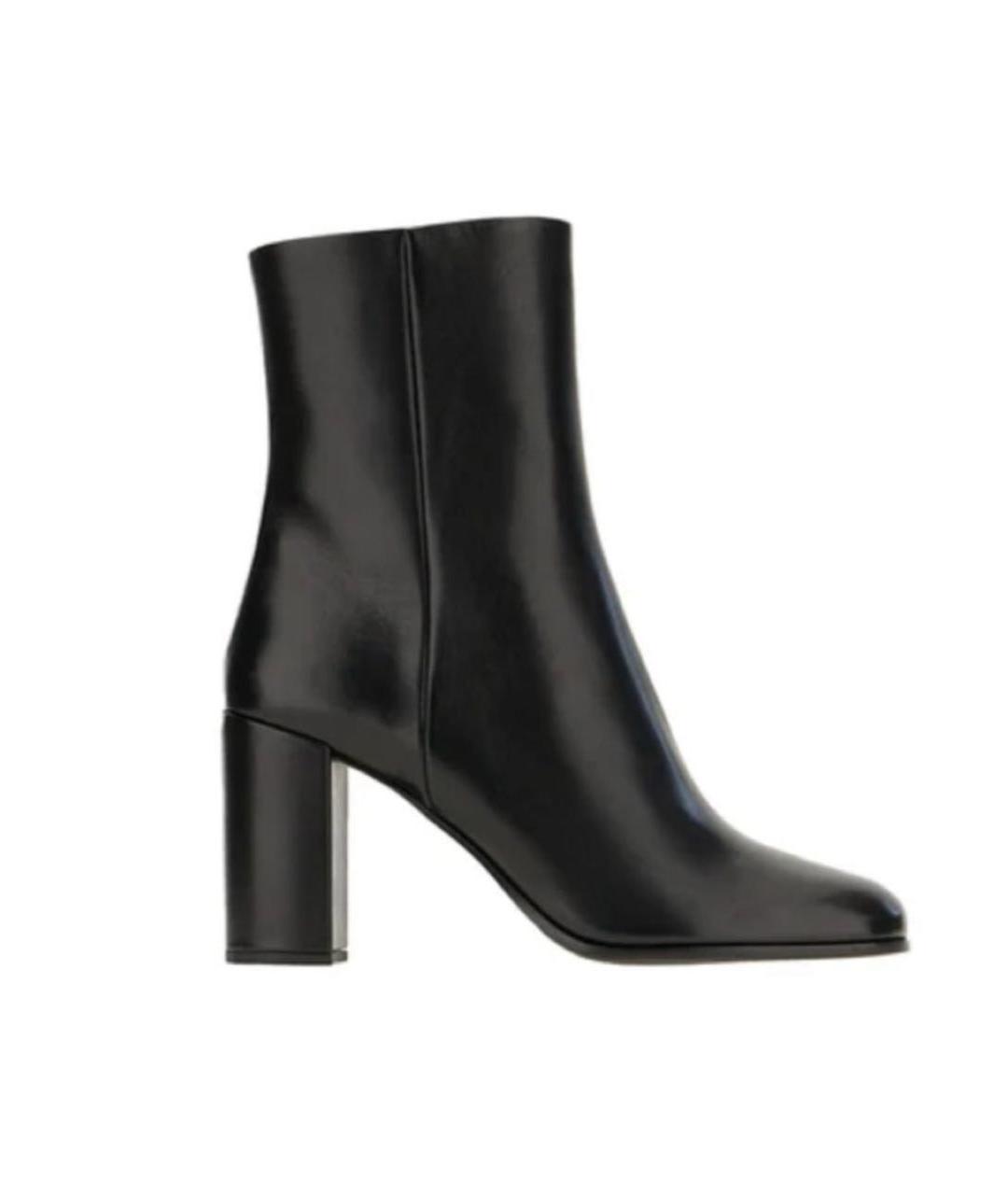 PRADA Черные кожаные ботильоны, фото 1