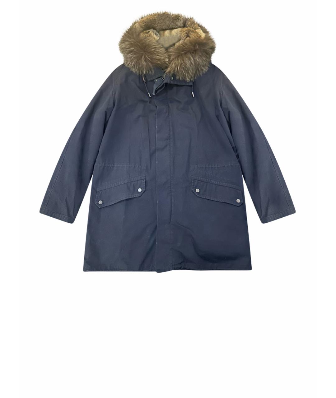 YVES SALOMON Темно-синяя хлопковая парка, фото 1