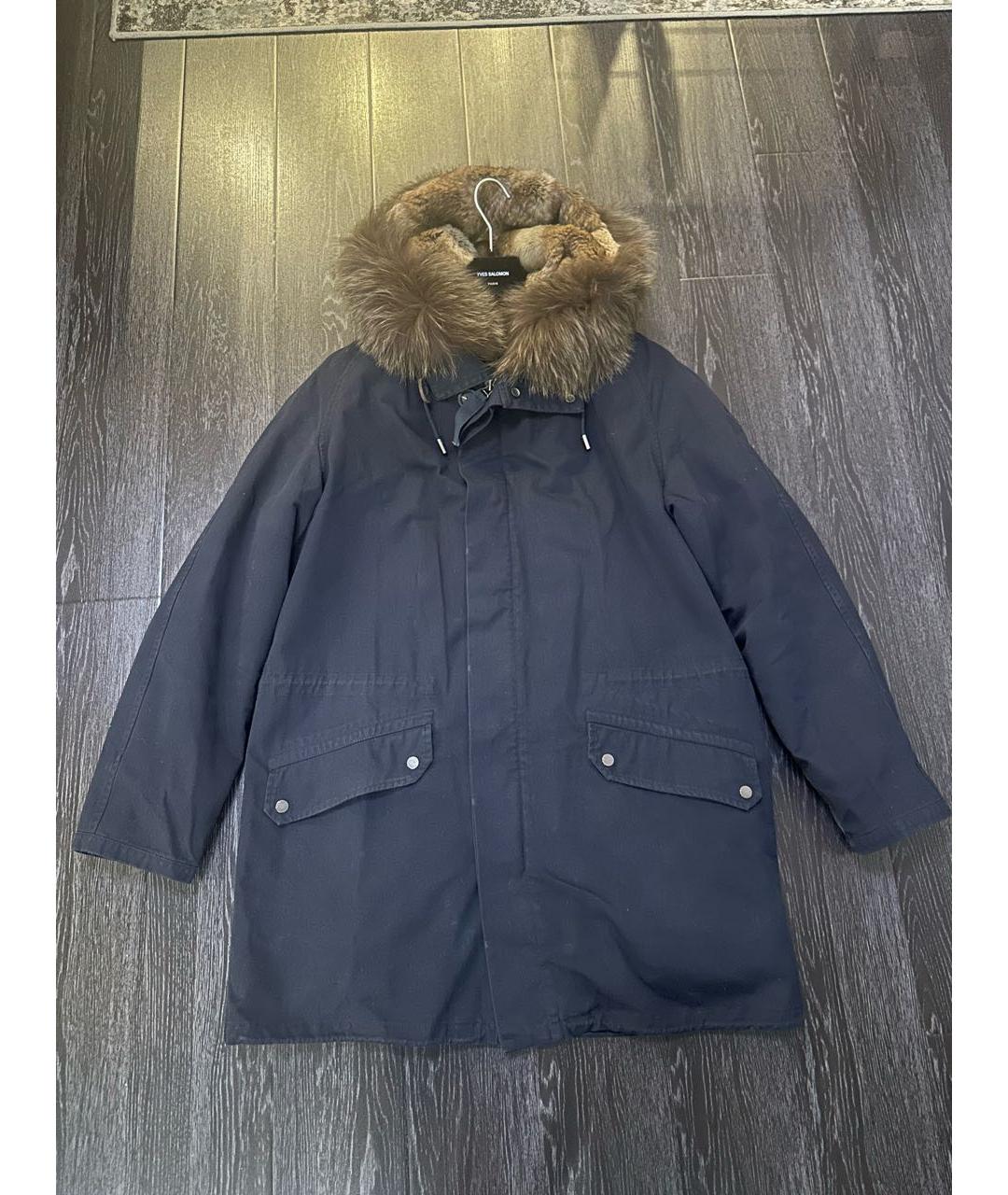YVES SALOMON Темно-синяя хлопковая парка, фото 9