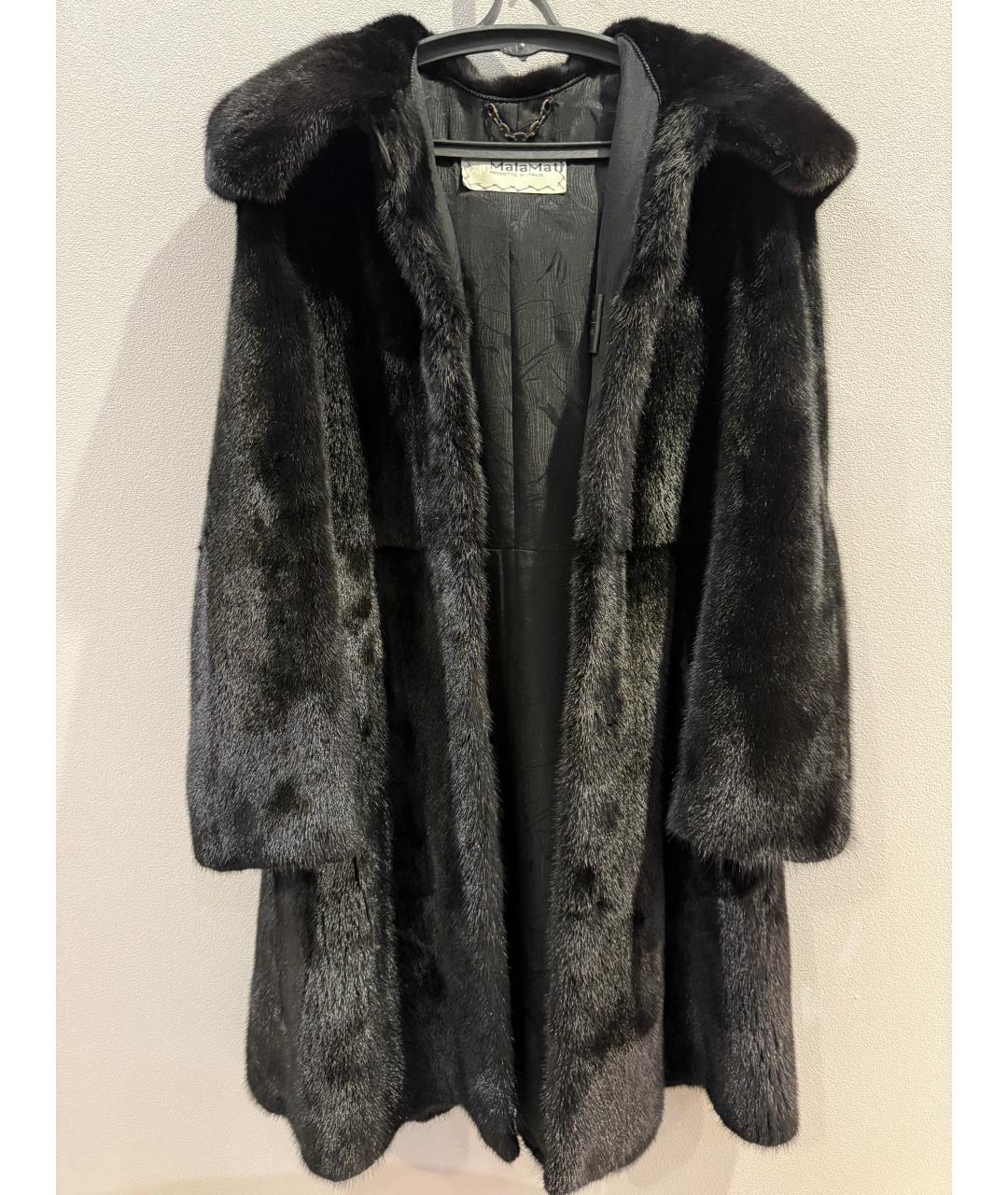 MALA MATI Черная меховая шуба, фото 10