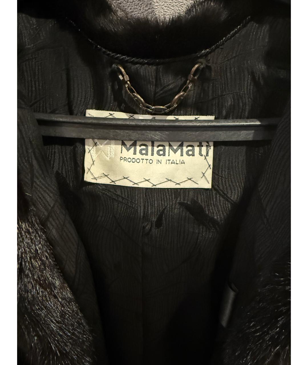 MALA MATI Черная меховая шуба, фото 3