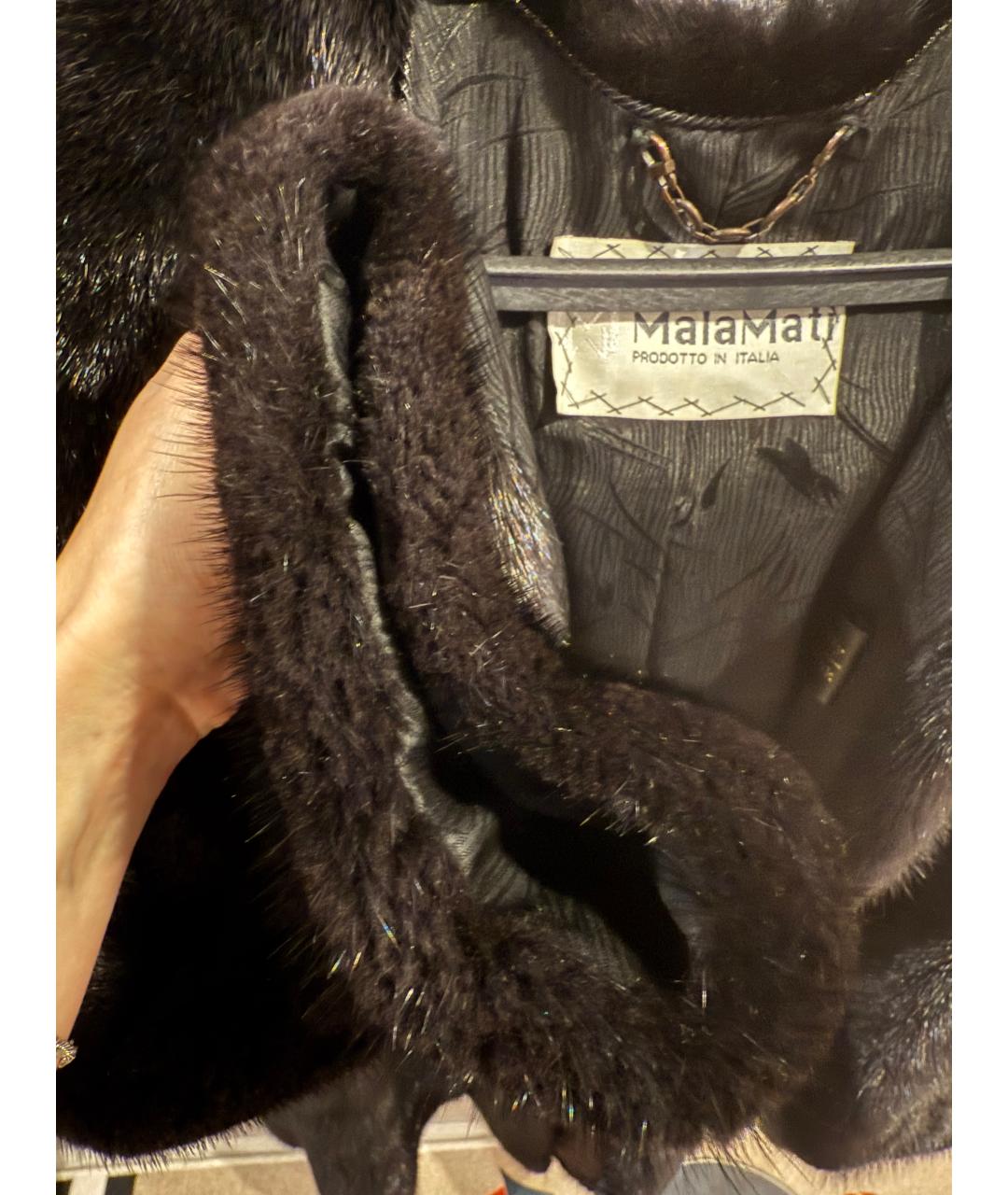 MALA MATI Черная меховая шуба, фото 7