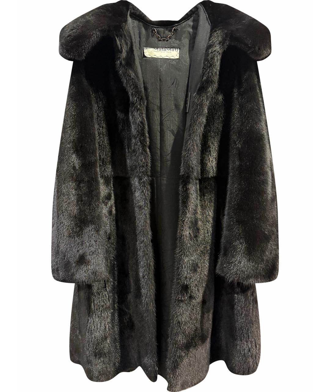 MALA MATI Черная меховая шуба, фото 1
