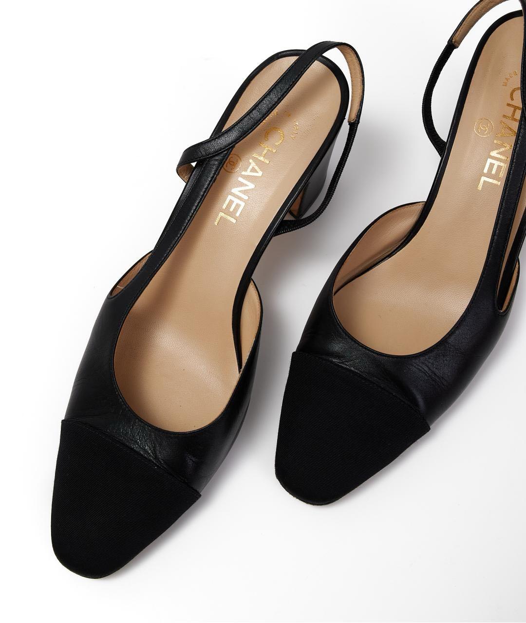 CHANEL Черные кожаные туфли, фото 3