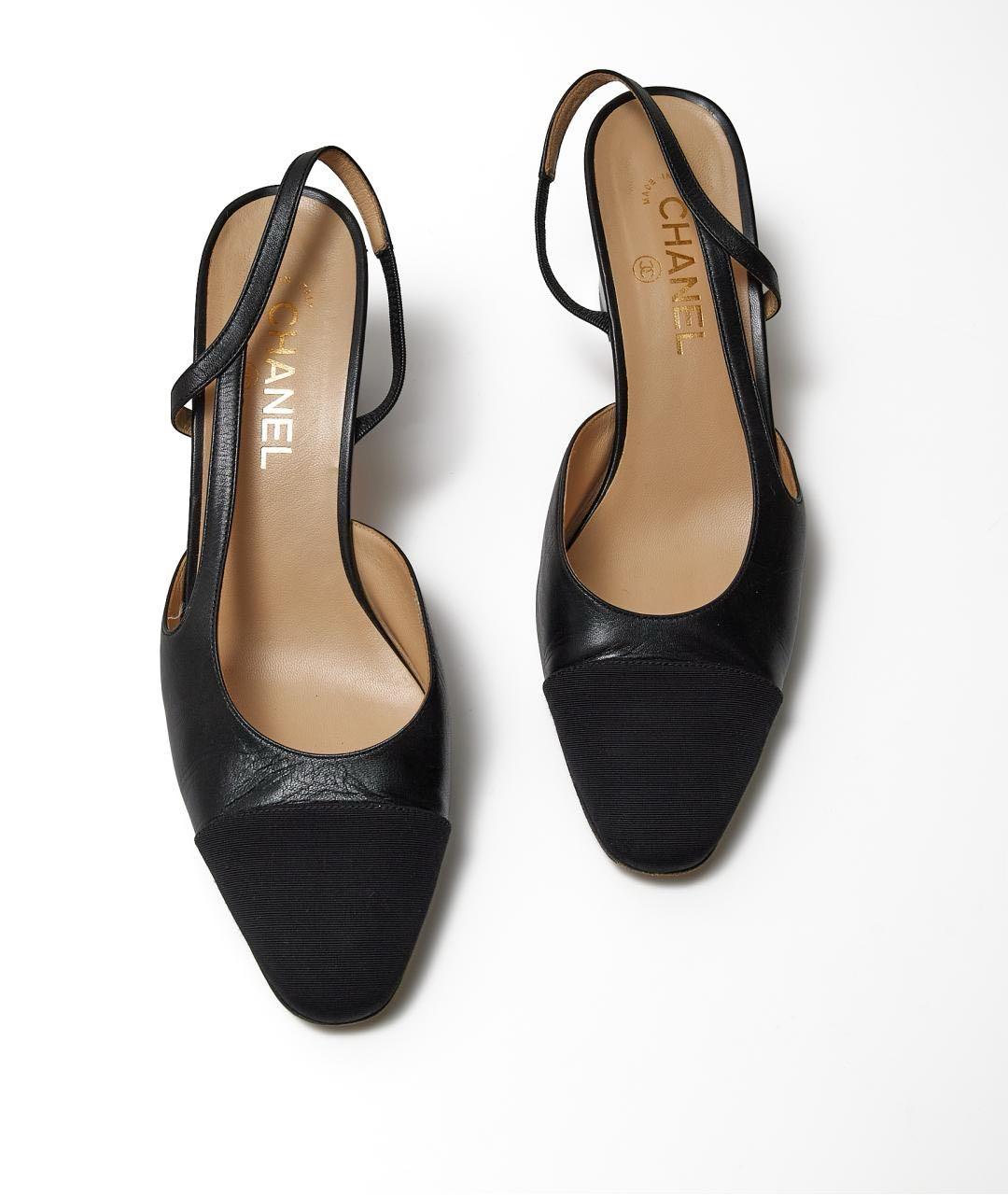 CHANEL Черные кожаные туфли, фото 2