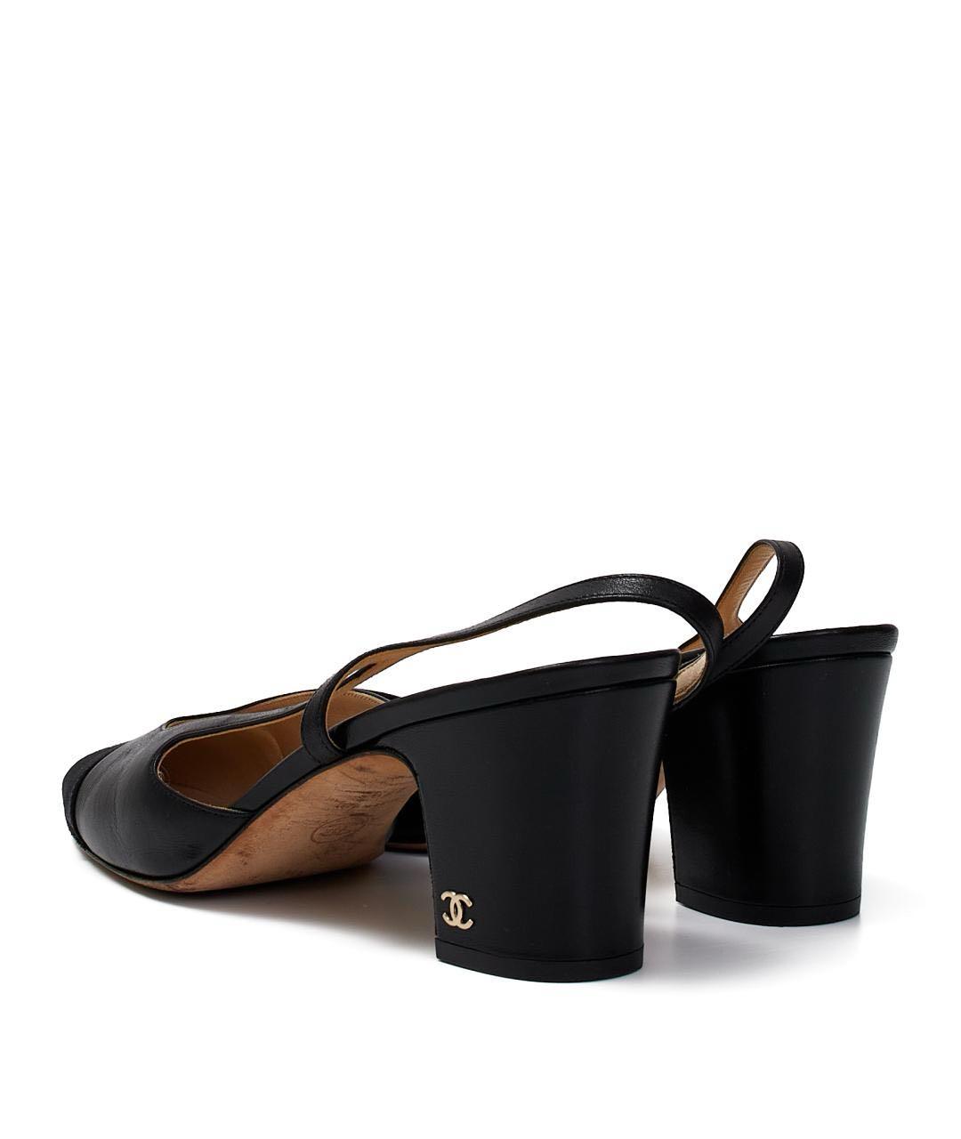 CHANEL Черные кожаные туфли, фото 4