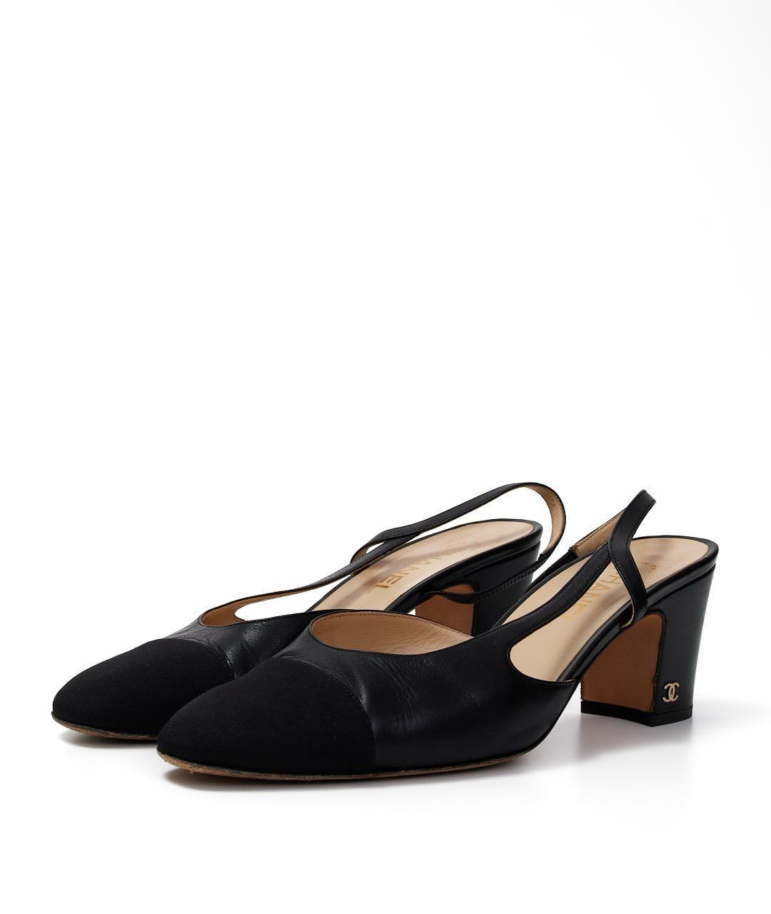 CHANEL Черные кожаные туфли, фото 5