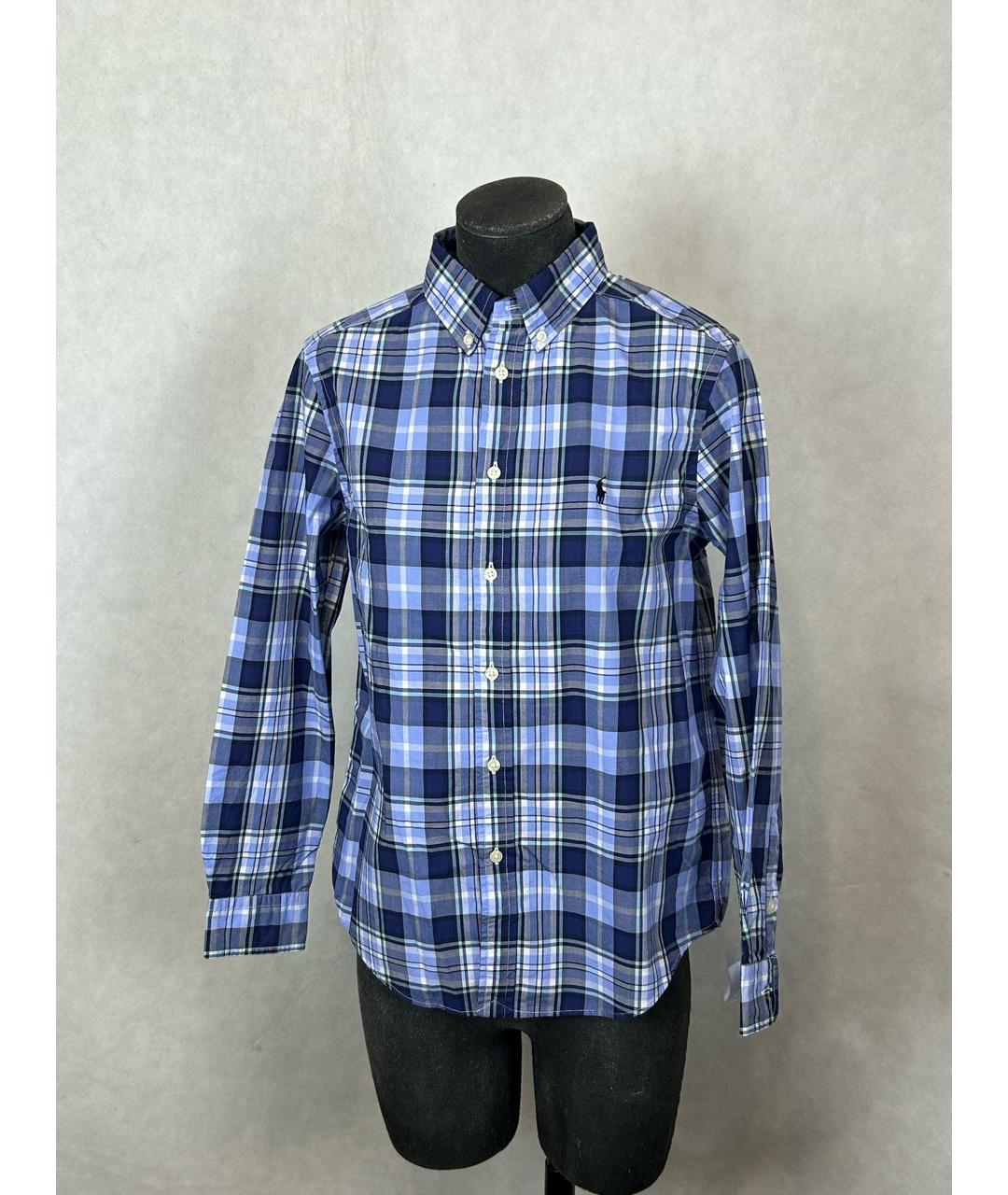 POLO RALPH LAUREN Синяя хлопковая детская рубашка, фото 4