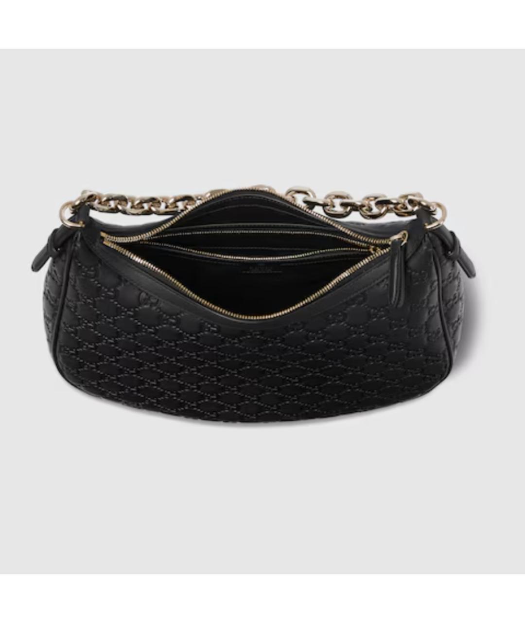 GUCCI Черная кожаная сумка тоут, фото 2