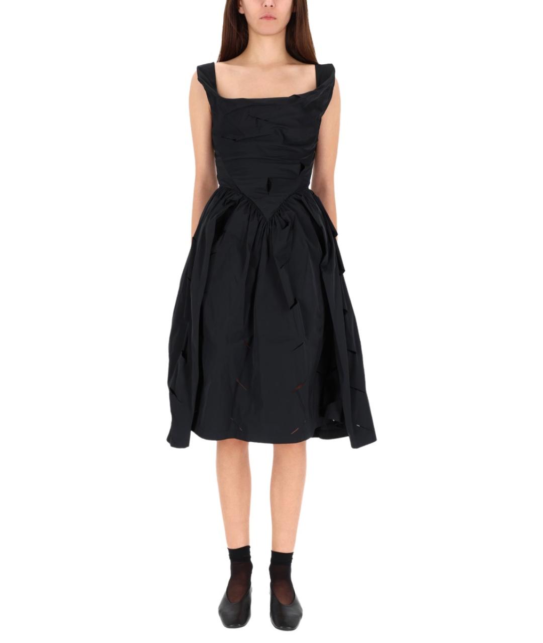 VIVIENNE WESTWOOD Черное полиэстеровое повседневное платье, фото 4