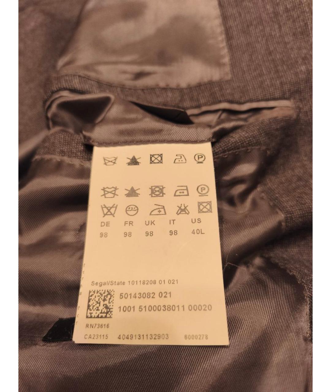 HUGO BOSS Серый классический костюм, фото 7