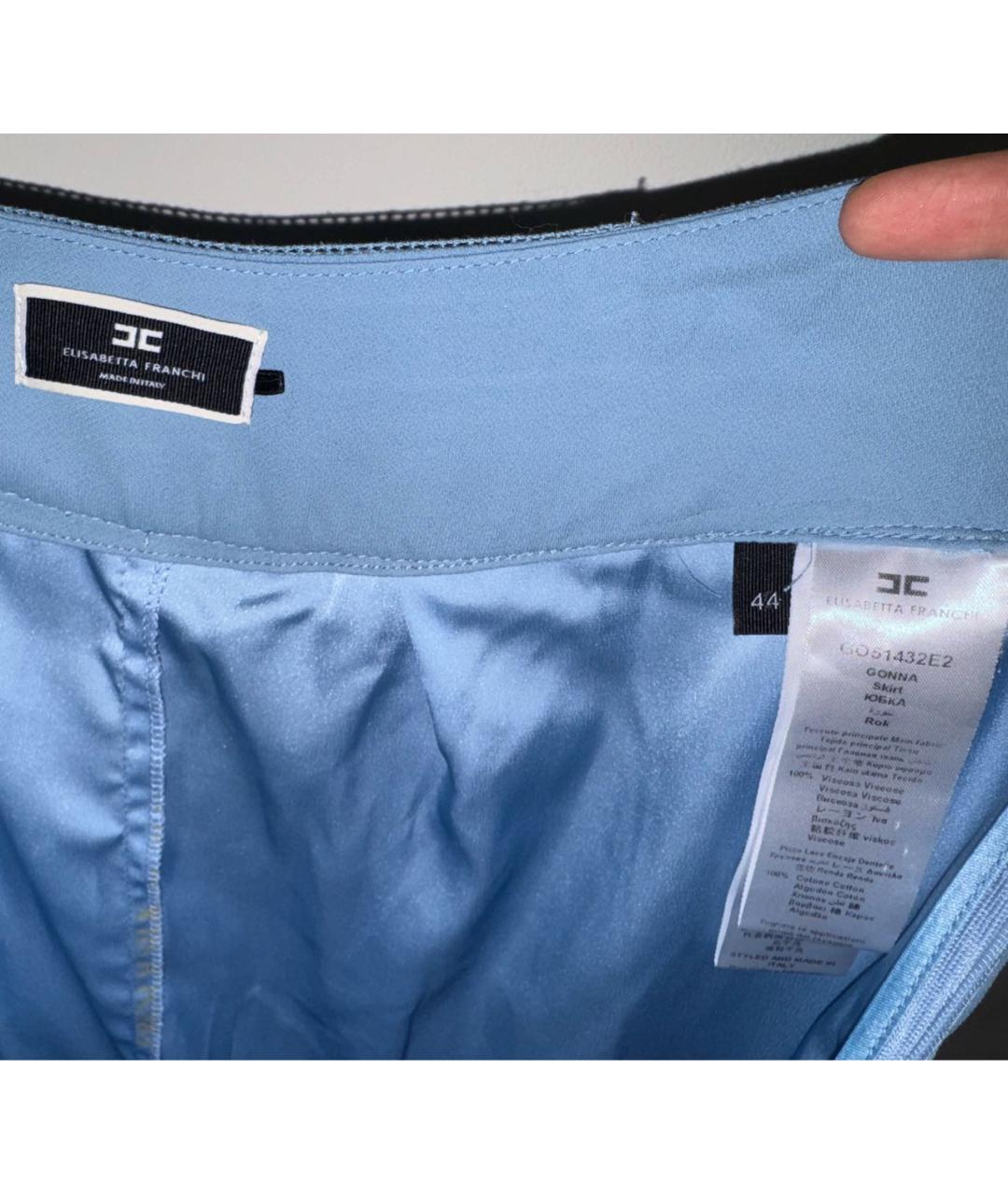 ELISABETTA FRANCHI Голубая юбка макси, фото 4
