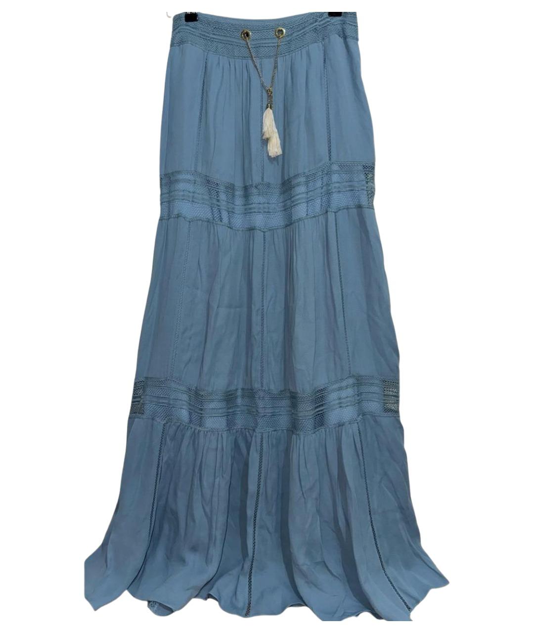 ELISABETTA FRANCHI Голубая юбка макси, фото 1
