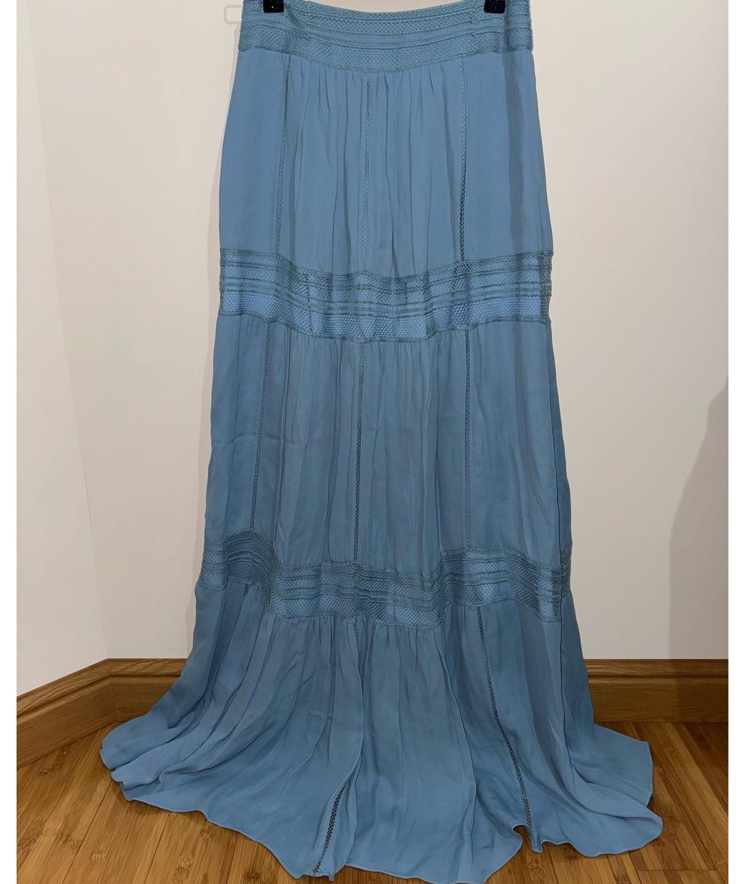 ELISABETTA FRANCHI Голубая юбка макси, фото 2