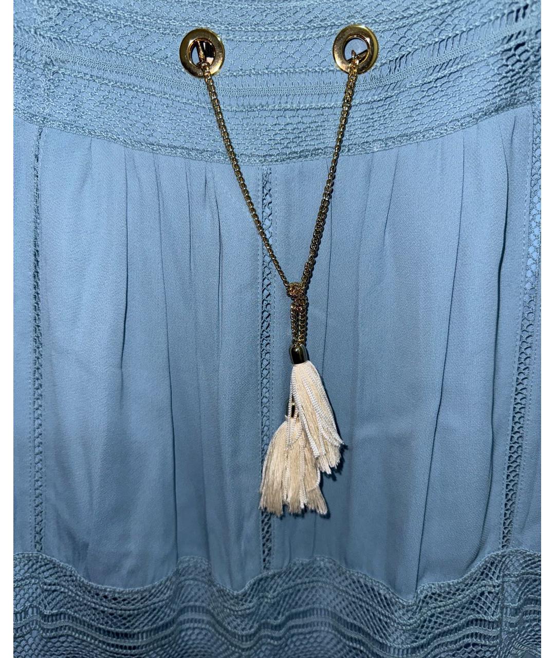 ELISABETTA FRANCHI Голубая юбка макси, фото 3