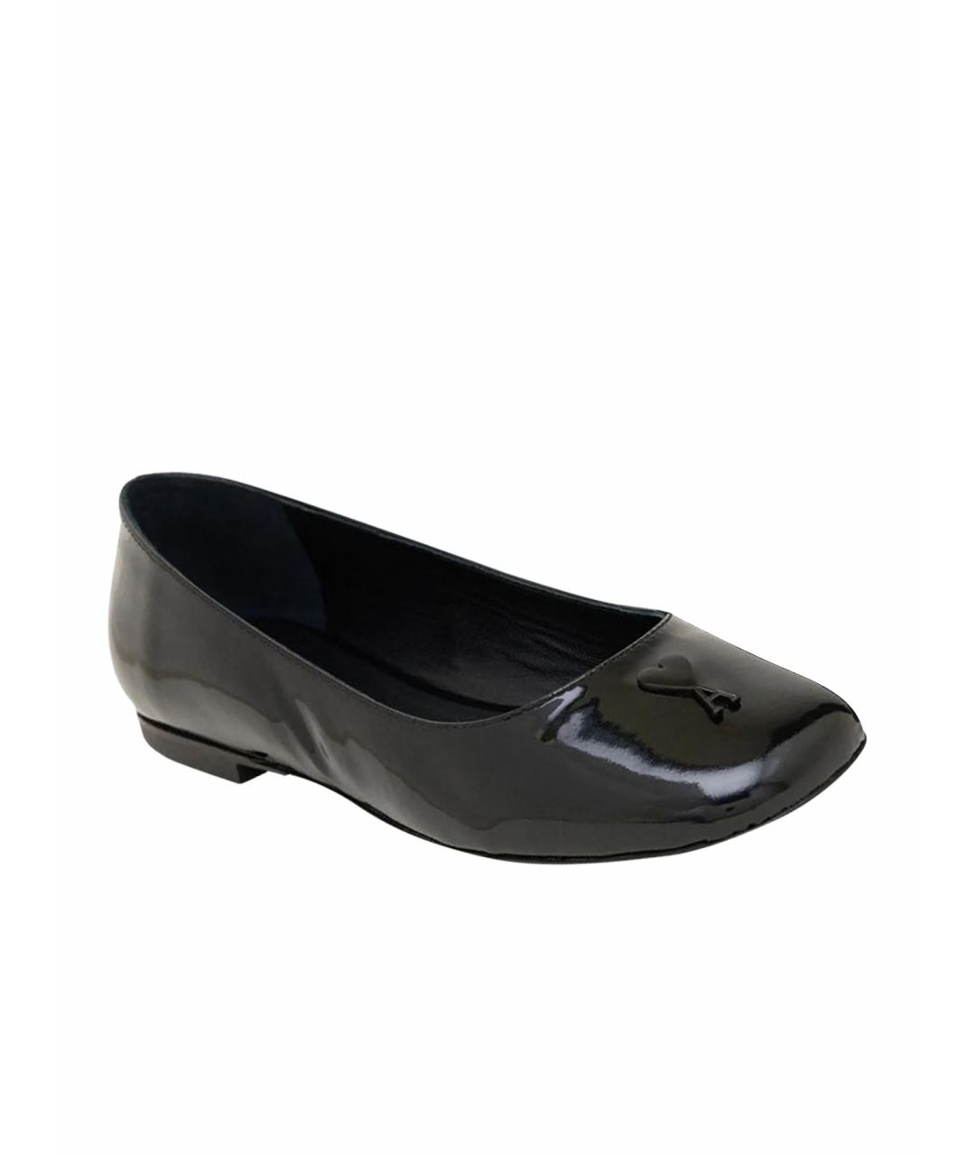 Ami Paris Черные балетки из лакированной кожи, фото 2