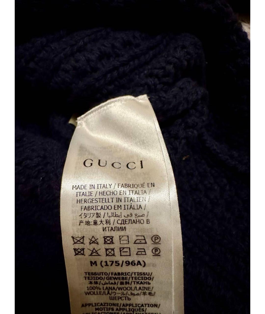 GUCCI Темно-синий шерстяной джемпер / свитер, фото 5