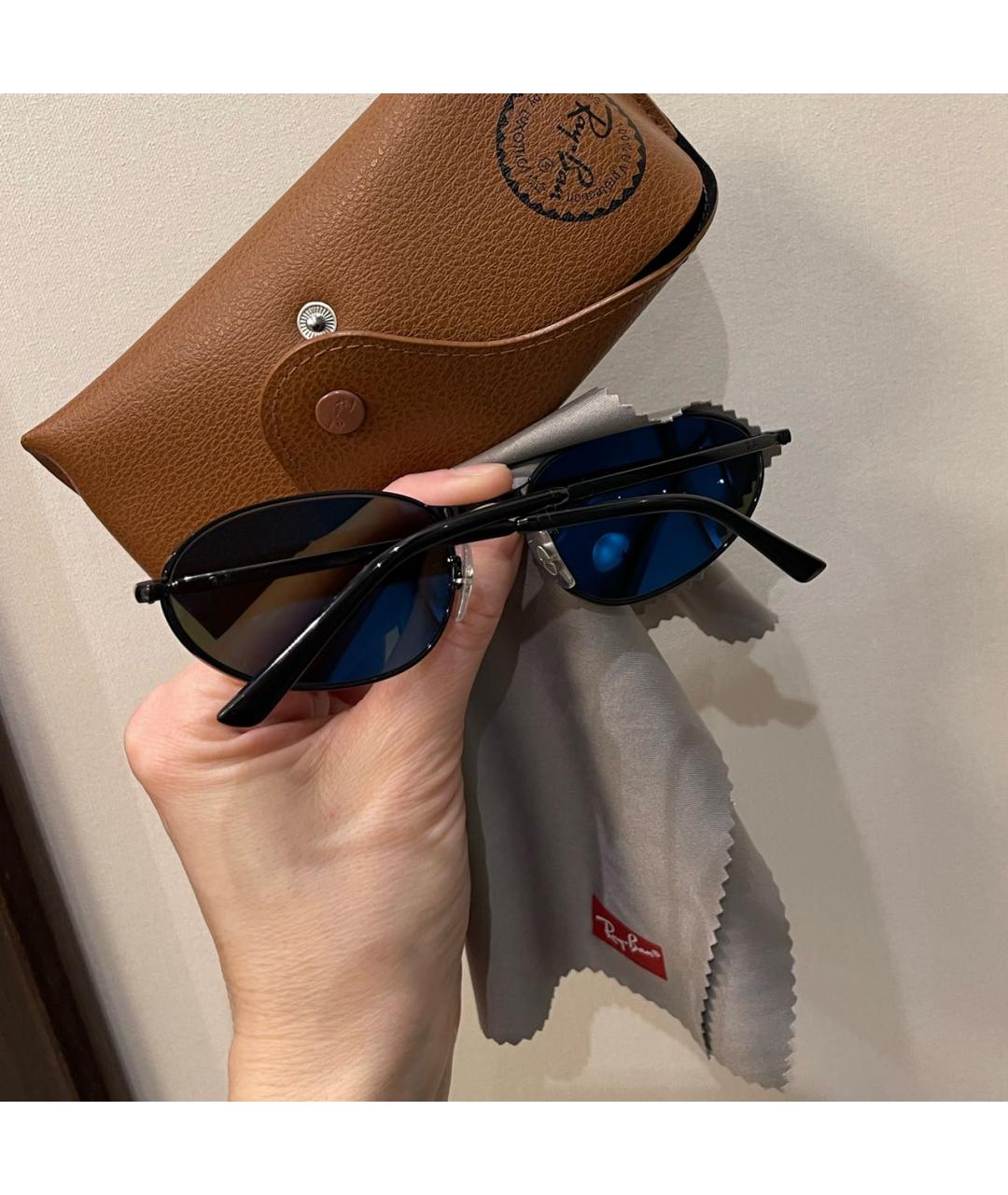 RAY BAN Черные металлические солнцезащитные очки, фото 8