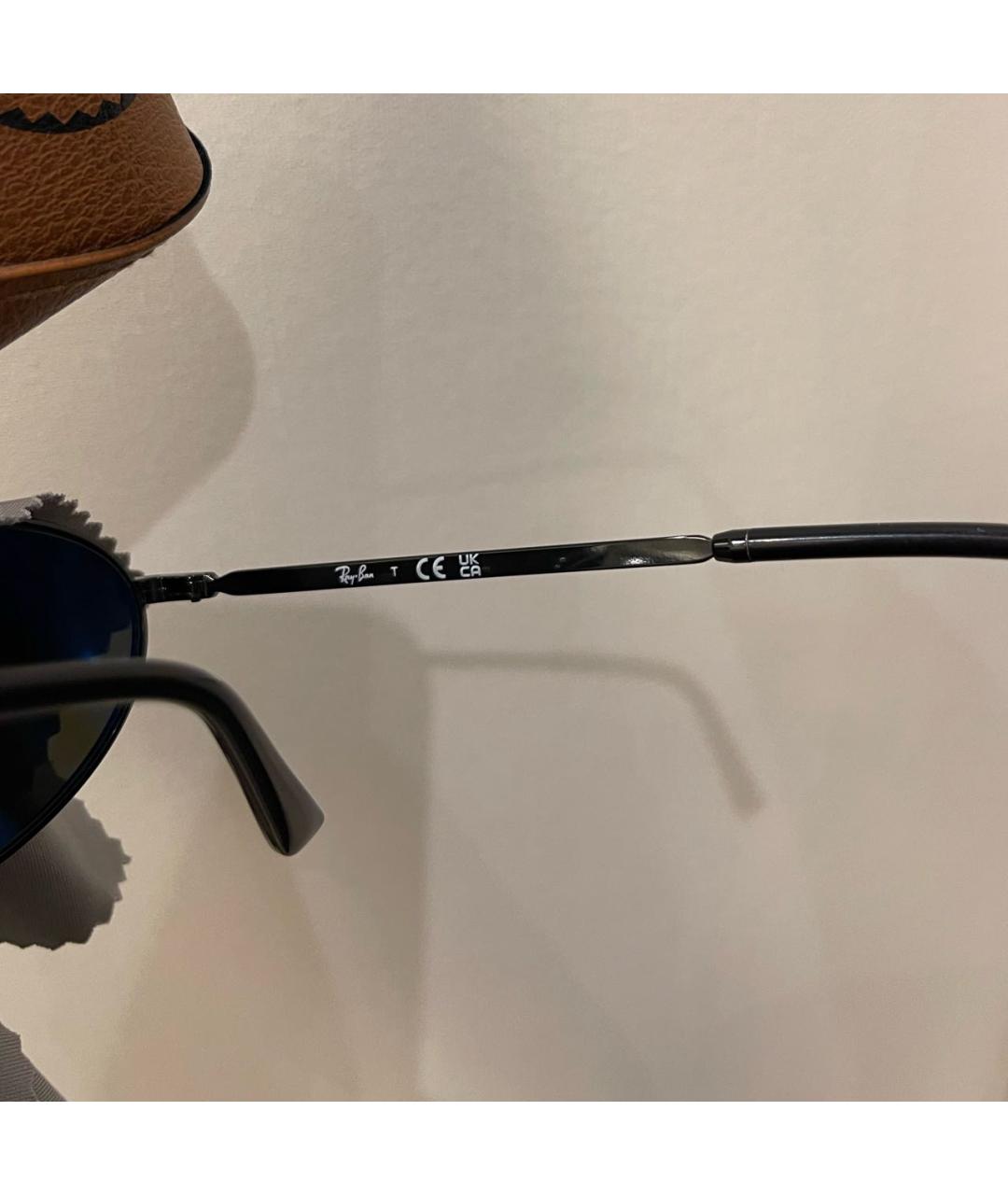 RAY BAN Черные металлические солнцезащитные очки, фото 5