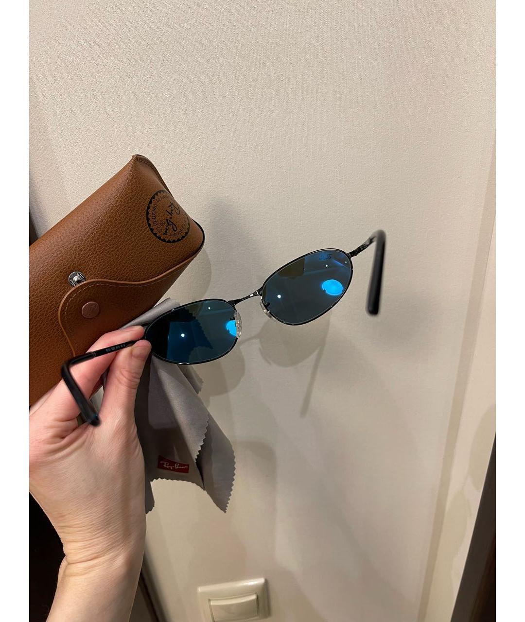 RAY BAN Черные металлические солнцезащитные очки, фото 7