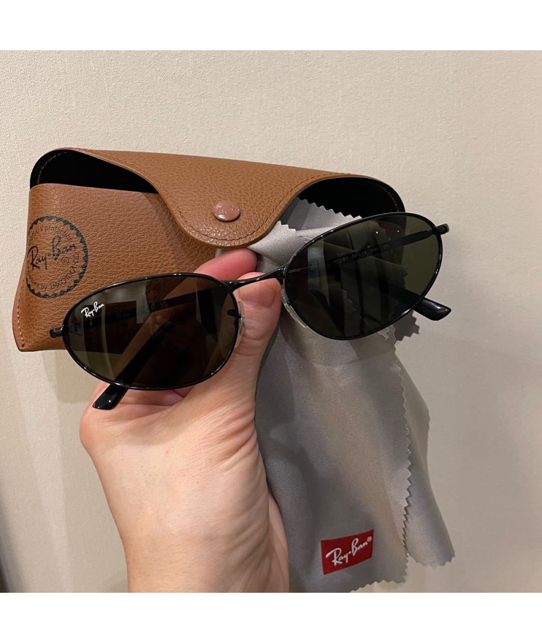 RAY BAN Черные металлические солнцезащитные очки, фото 9